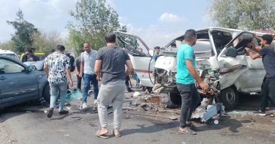 إصابة 9 أشخاص فى حادث تصادم سيارتين بالغربية