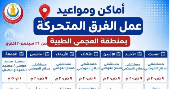 حملة 100 يوم صحة بالإسكندرية.. كشف مبكر وعلاج وتوعية صحية للمواطنين