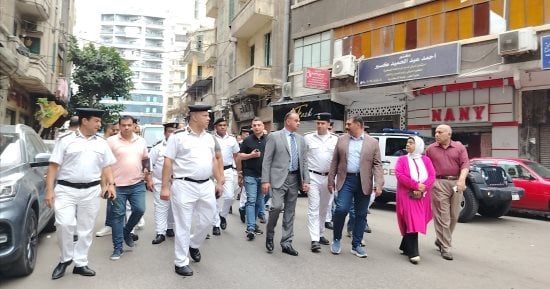 مدير أمن الإسكندرية والقيادات التنفيذية فى جولة ميدانية بمنطقة الإبراهيمية