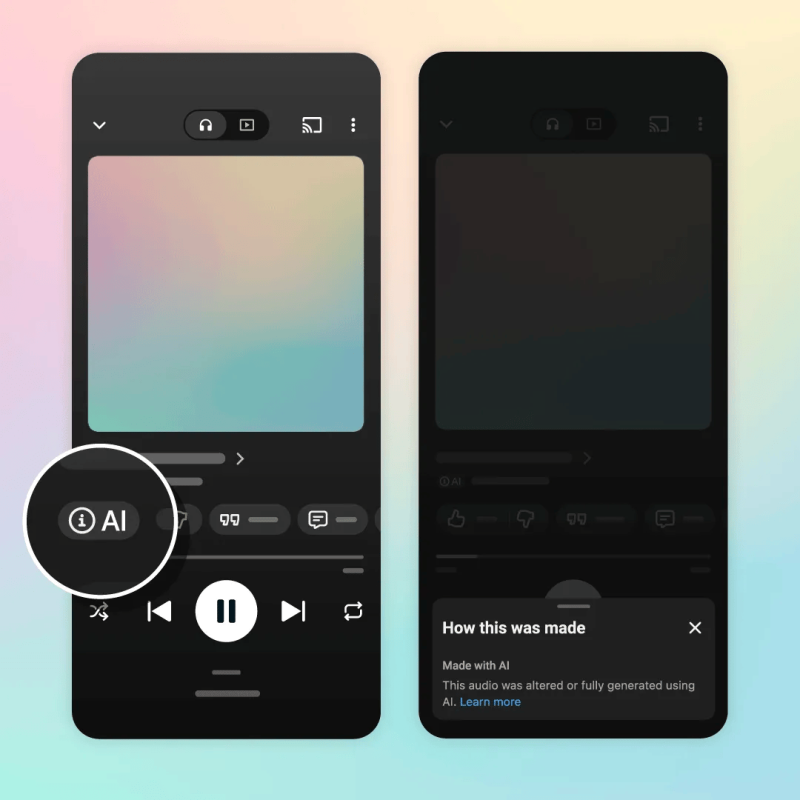 تطلق YouTube Music تسميات جديدة مع غمرة الموسيقى المولدة بواسطة الذكاء الاصطناعي لمنصات البث