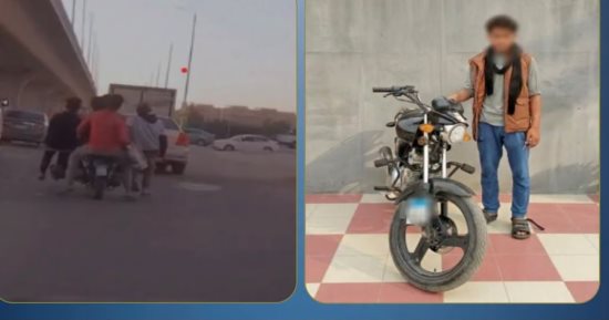 الداخلية تضبط سائق دراجة نارية عرض حياة الركاب للخطر في مصر الجديدة
