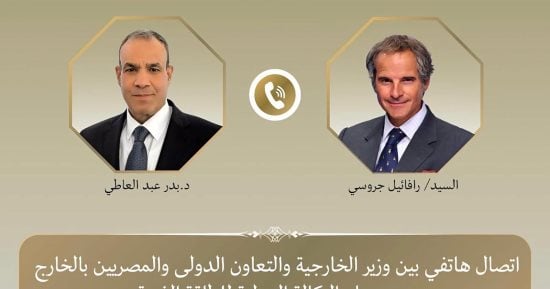 وزير الخارجية يؤكد لمدير الوكالة الدولية للطاقة الذرية رفض الحلول العسكرية للأزمة الراهنة